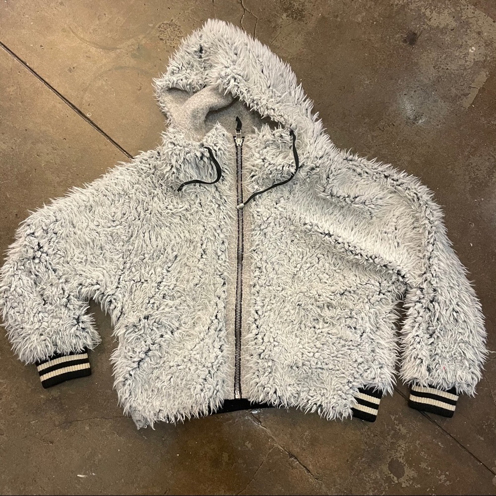 Free People Fuzzy Jacket w/ Hood